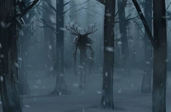 Wendigo floresta mundo sombrio • mundo sombrio