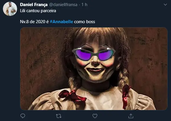 Annabelle fugiu meme twitter mundo sombrio