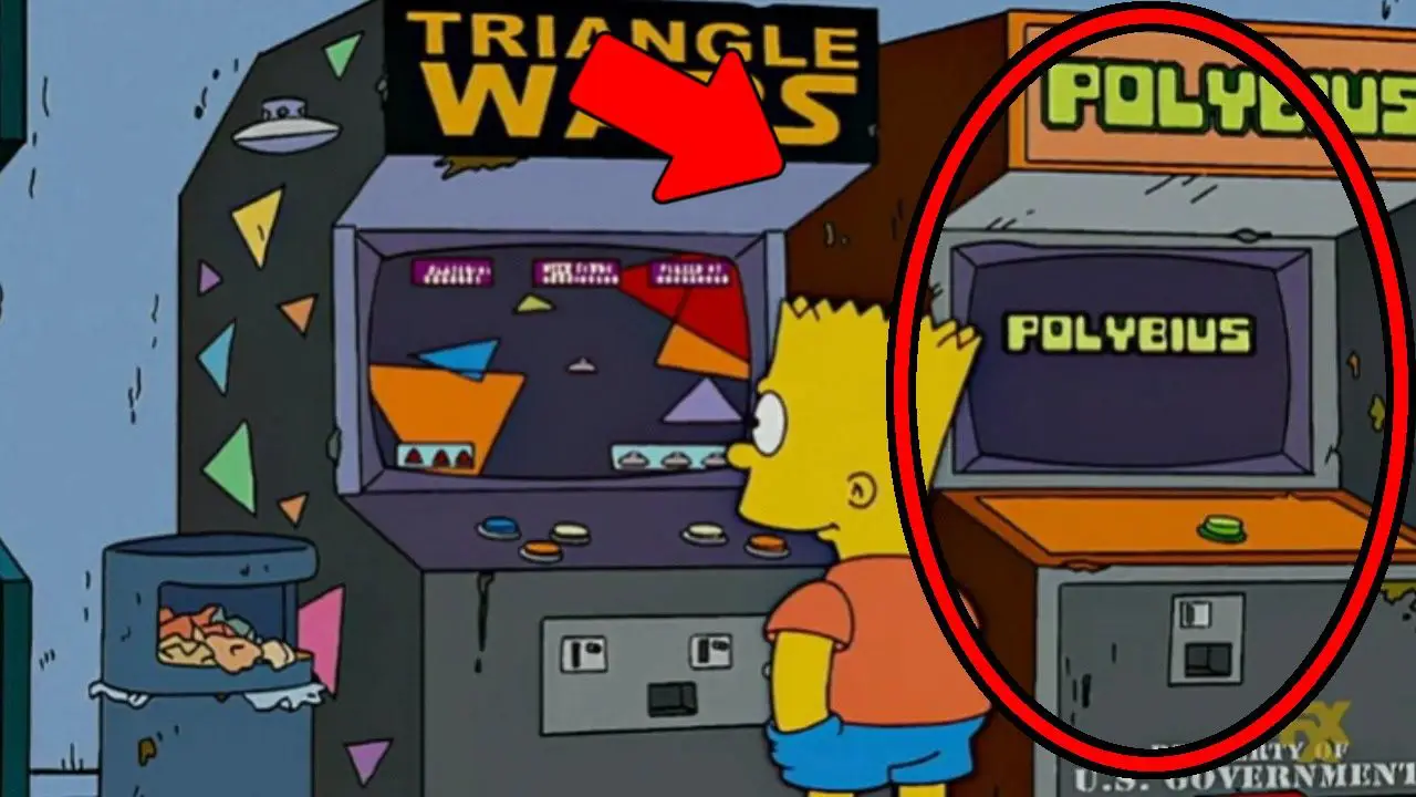 Polybius em os simpsons mundo sombrio bart triangle wars arcade videogame game