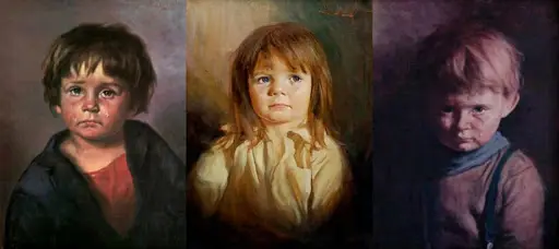 A lenda dos quadros das crianças que choram mundo sombrio