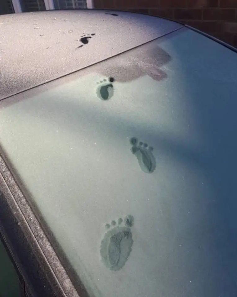 Inglesa encontra pegadas de quatro dedos passeando pelo seu carro mundo sombrio