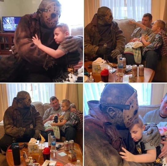 Jason voorhees, de ‘sexta-feira 13’, visita fã de 5 anos em estado terminal de câncer: “te amo, jason” 3 Fotos • mundo sombrio