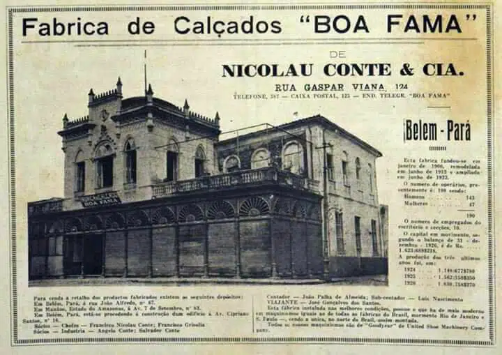 Fábrica de calçados "boa fama", a fábrica do sr. Nicolau, pai de josephina conte, a mulher do táxi