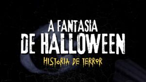 A fantasia de halloween história de terror mundo sombrio